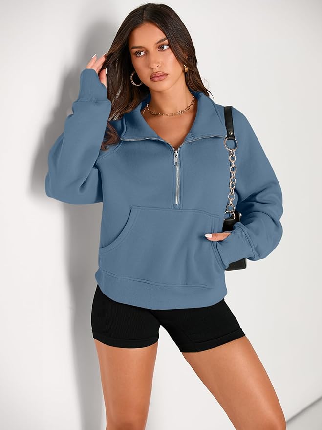 AUTOMET Womens Sweatshirts Half Zip Cropped Pullover Fleece Quarter Zipper Hoodies 2026 Fall Fashion Outfits Clothes