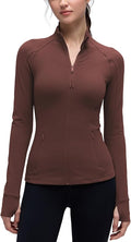 CRZ YOGA Butterluxe Hip Length Jackets for Women - Full Zip Athletic Track Tops with Thumb Holes Pockets