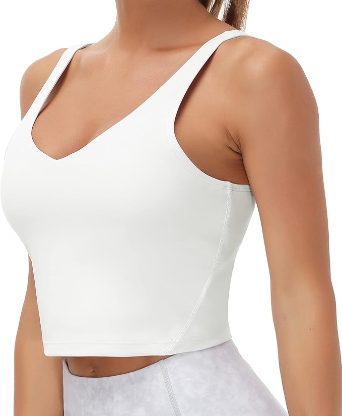 THE GYM PEOPLE Womens' Sports Bra Longline Wirefree Padded with Medium Support
