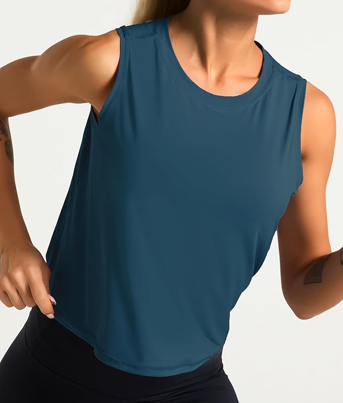 Dragon Fit Womens Ice Silk Workout Tank Tops Sleeveless Cropped Yoga Shirt for Running Gym Summer