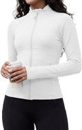 Waitfairy Zip Up Jackets for Women Yoga Gym Top Running Workout Jackets for Woman Track Jacket Women with Thumb Holes