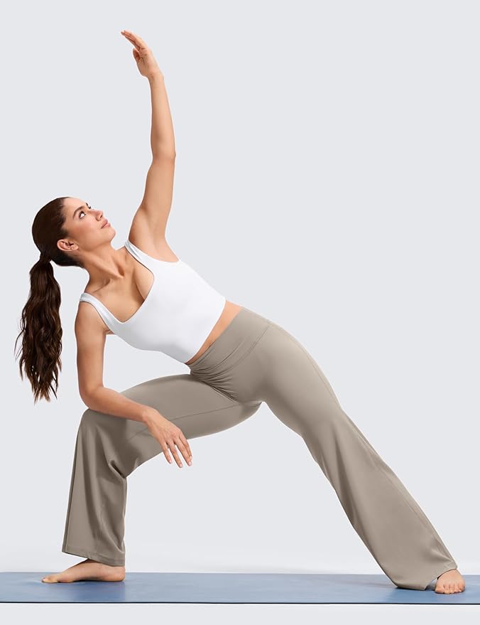CRZ YOGA Softretch No Front Seam Wide Leg Pants 28''/ 30''/ 32" for Women - High Waist Yoga Lounge Buttery Soft Comfy Casual