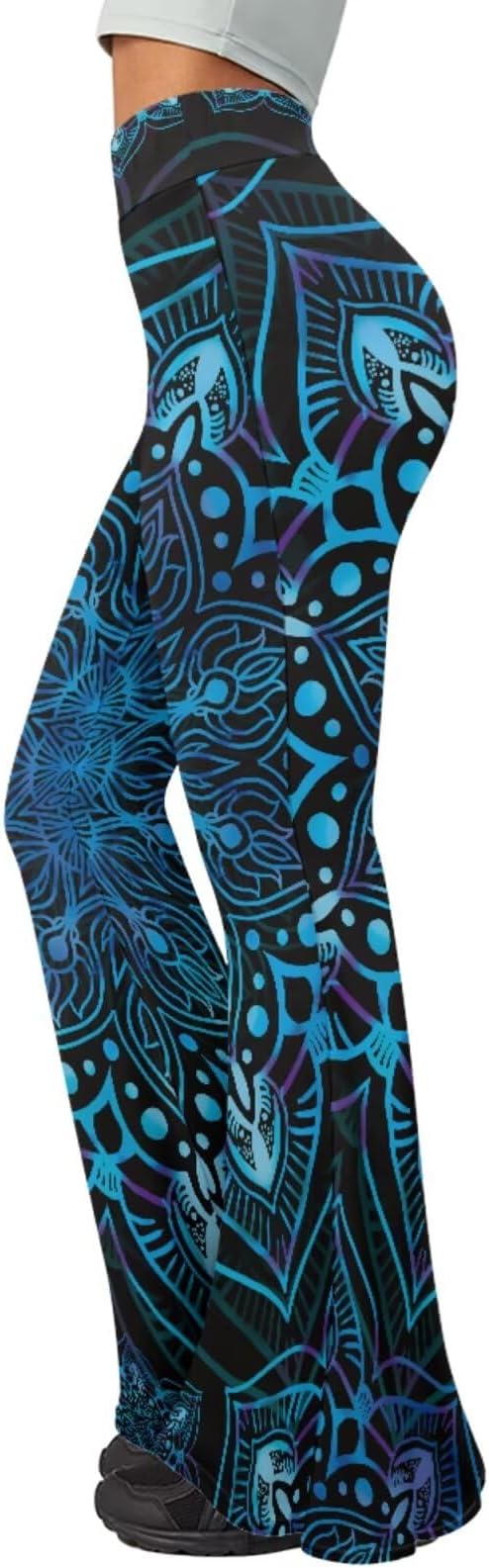 4 Piece Gym Sets Women Racerback Sports Bra with Back Pocket, Matching Flare Yoga Pants And Sweatband