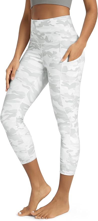 ODODOS Women's High Waisted Yoga Leggings with Pockets, Tummy Control Non See Through Workout Athletic Running Yoga Pants