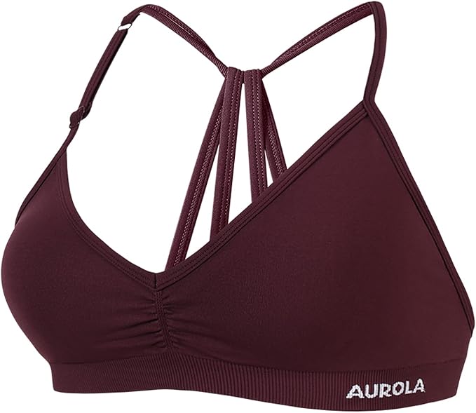 AUROLA Mercury Workout Sports Bras Women Athletic Removable Padded Backless Strapy Minimal Crop Top