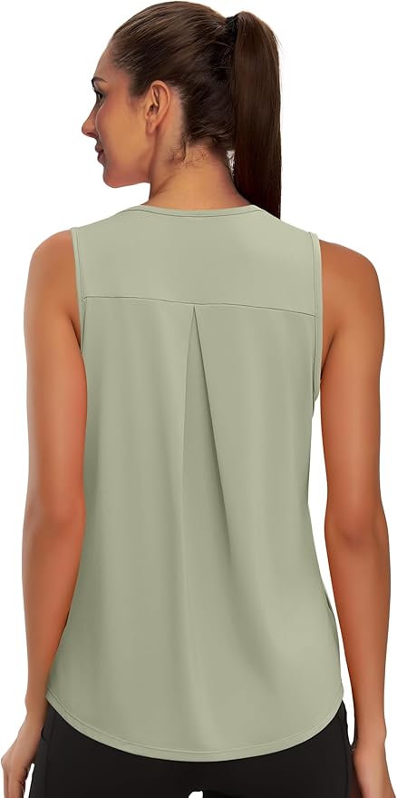 WIHOLL Workout Tops for Women Summer Athletic Tank Tops Sleeveless Shirts Beach Lightweight Gym Clothes