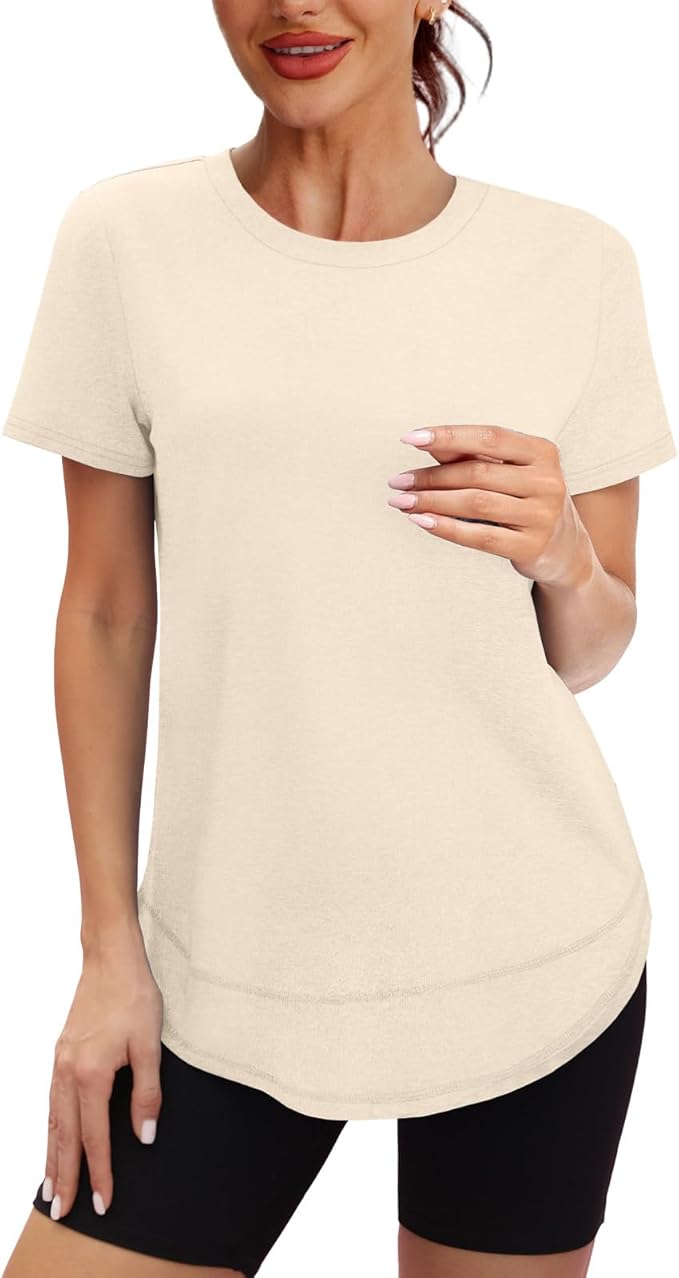 XIEERDUO Womens Workout Tops Short Sleeve Shirts Quick Dry Outfits for Hiking Running S-3XL