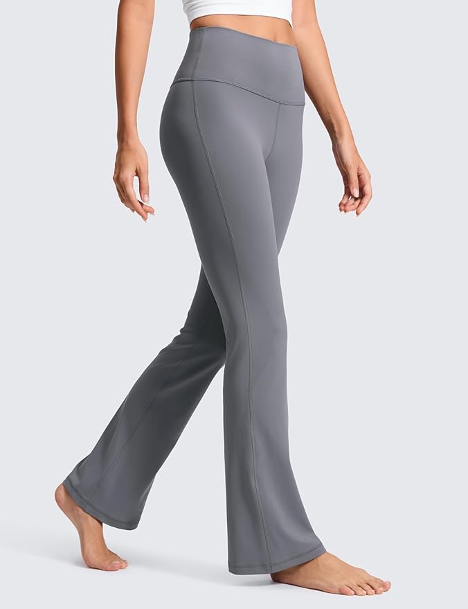 CRZ YOGA Butterluxe Flare Leggings 29"/30.5"/32"/33.5" - High Waist Bootcut Wide Leg Lounge Womens Yoga Pants with Pocket