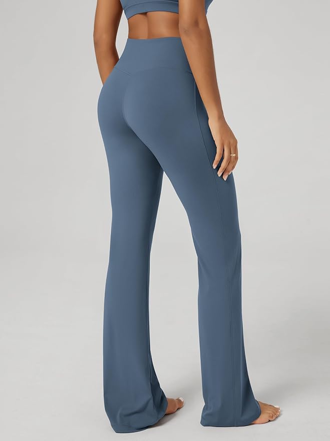 ODODOS Women's Powerful Tummy Control Flared Yoga Pants 2.0 High Waist Workout Bootcut Leggings with Inner Pocket- 29" / 31"