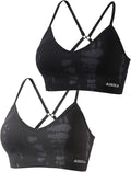 AUROLA Serpent Seamless Sports Bras for Women,Backless Padded Strappy Workout Gym Yoga Crop Tops