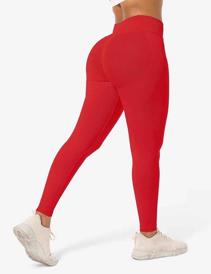 Ieumaz Scrunch Butt Lifting Leggings for Women Gym Seamless Workout Leggings Mid Low Waist Tummy Control Yoga Pants