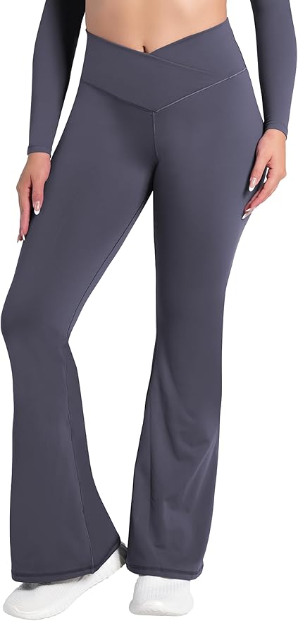 Sunzel Flare Leggings, Crossover Yoga Pants with Tummy Control, High-Waisted and Wide Leg