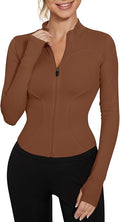 LUYAA Women's Workout Jacket Lightweight Zip Up Yoga Jacket Cropped Athletic Slim Fit Tops