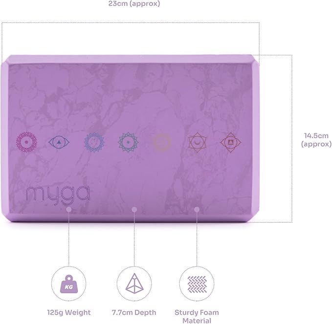 MYGA Yoga Block,Lightweight EVA Foam Yoga Brick,High Density Non-Slip Block for Yoga Poses, Pilates, Balance and Flexibility