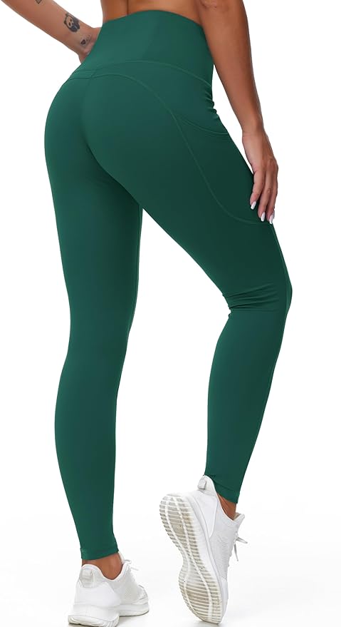 Dragon Fit High Waist Yoga Leggings with 3 Pockets,Tummy Control Workout Running 4 Way Stretch Yoga Pants
