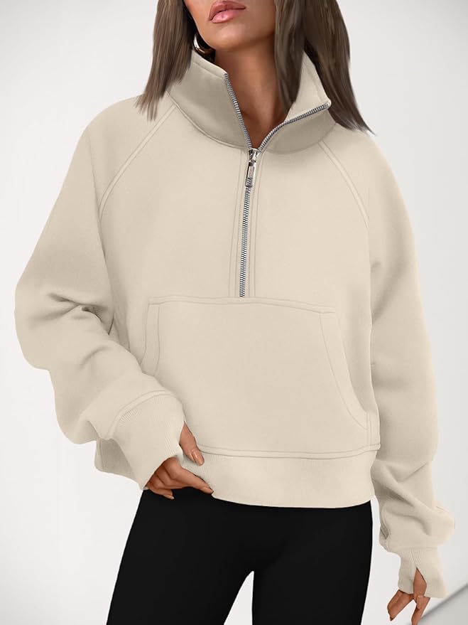 AUTOMET Womens Sweatshirts Half Zip Cropped Pullover Fleece Quarter Zipper Hoodies 2026 Fall Fashion Outfits Clothes