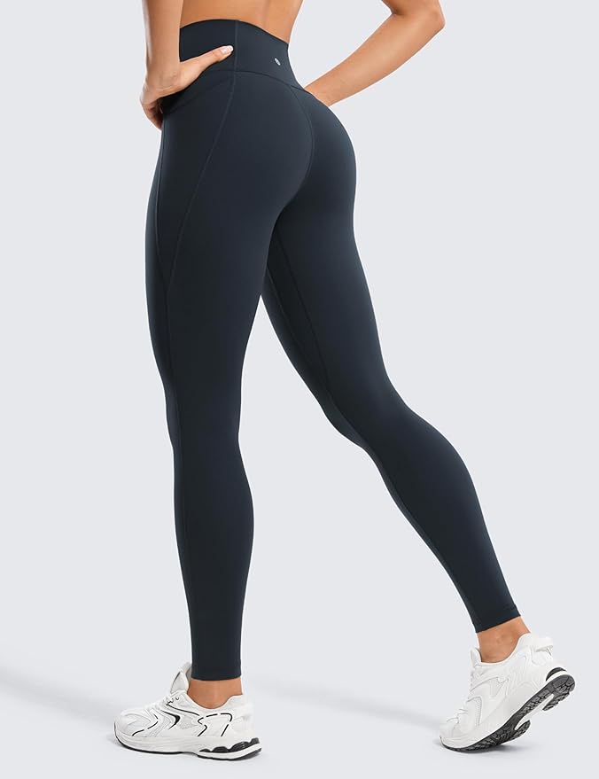 CRZ YOGA Butterluxe Workout Leggings Pockets 28'' - High Waisted Gym Womens Yoga Pants Running Buttery Soft