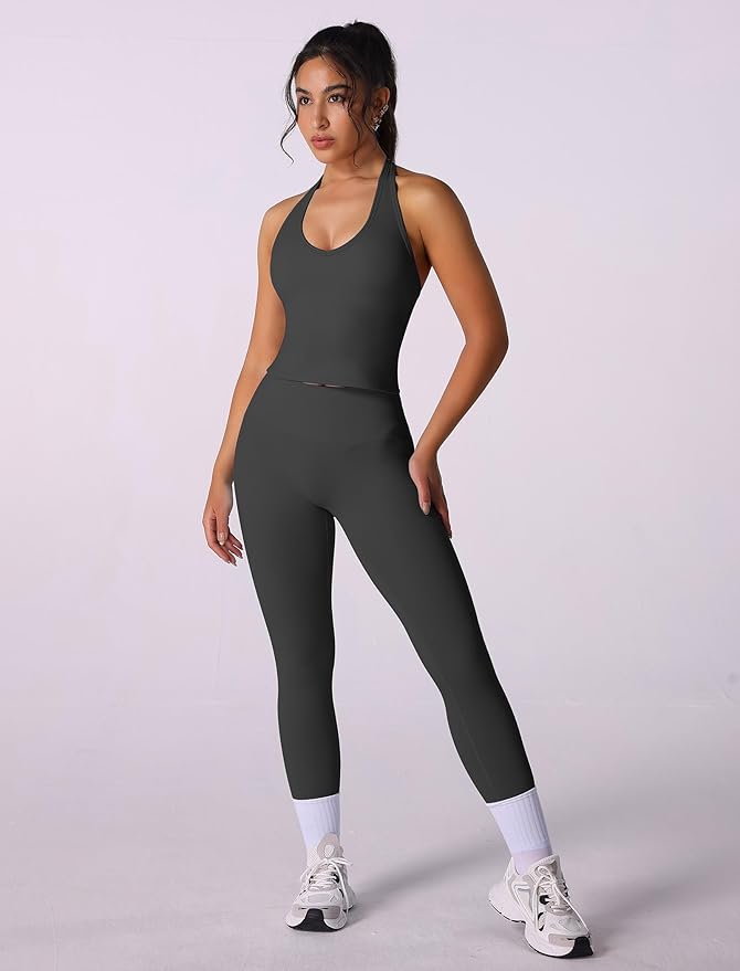 ABOCIW Womens Cross Back Workout Crop Tank with Built in Bra V Neck Longline Sports Bra Gym Shirt Yoga Pilates Top