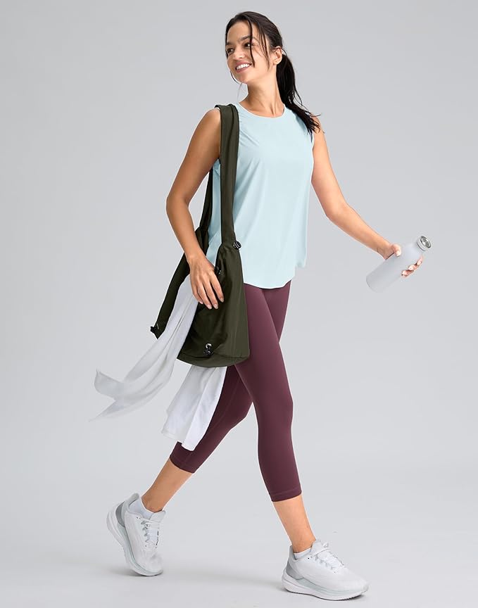 SANTINY Women's Sleeveless Workout Tops Breathable Lightweight Active Tennis Yoga Shirts Athletic Running Tank Tops for Women