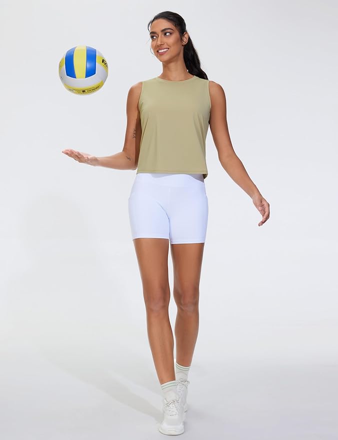Dragon Fit Womens Ice Silk Workout Tank Tops Sleeveless Cropped Yoga Shirt for Running Gym Summer