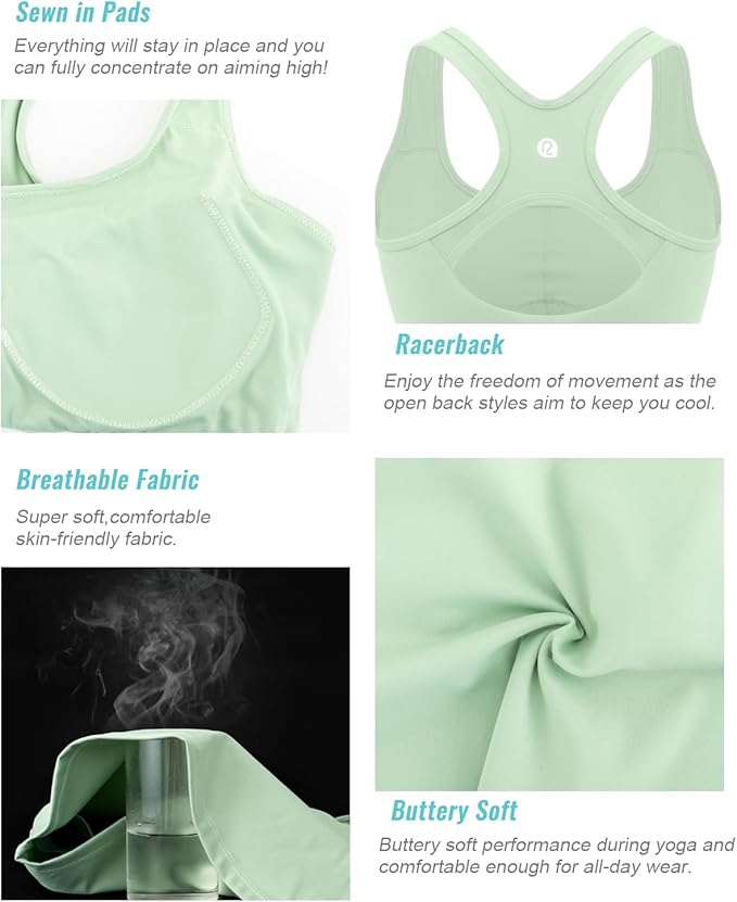 RUNNING GIRL Workout Tank Tops with Built in Bras for Women,Compression Shirt Strappy Back Athletic Yoga Tops