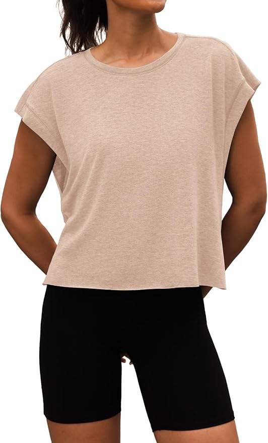 Women Open Back Workout Shirts Short Sleeve Tops Casual Yoga Y2k Athletic Gym Running Crop Tees