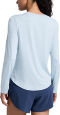 CRZ YOGA Lightweight Workout Long Sleeve Shirts for Women - Gym Running Fall Athletic Training T-Shirts High Neck Tops