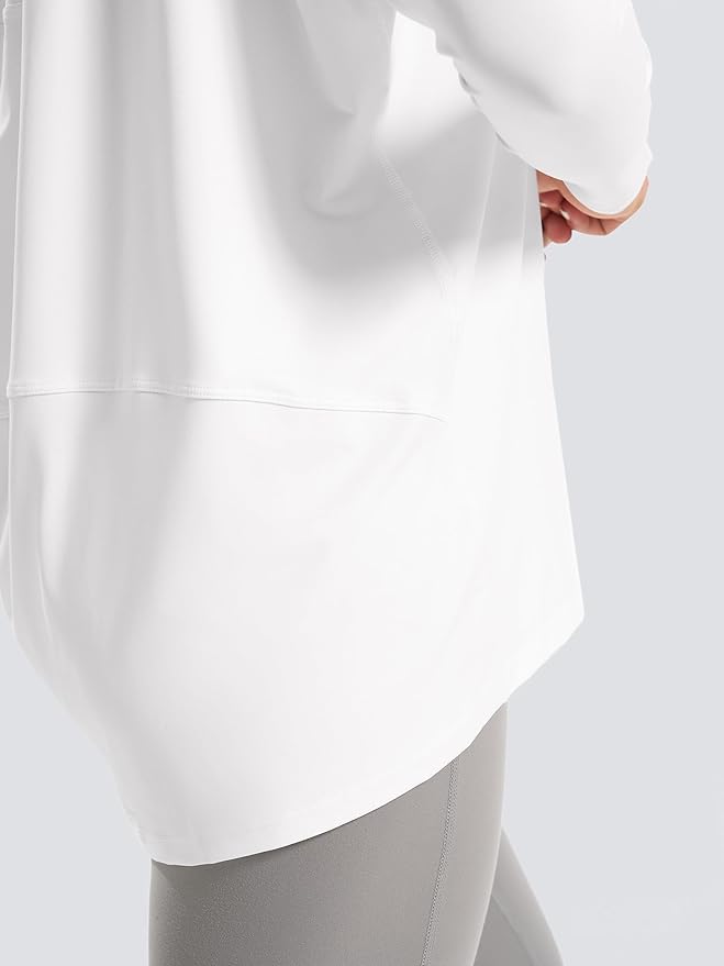 JOYSPELS Ice Silk Boat Neck Long Sleeve Workout Tops for Women Loose Fit Athletic Running Gym Yoga Shirts