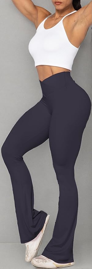 Sunzel Flare Leggings, Crossover Yoga Pants with Tummy Control, High-Waisted and Wide Leg