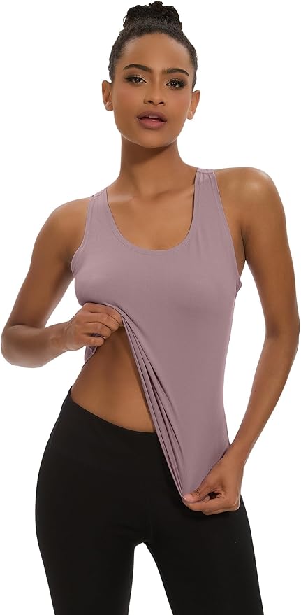 Dalavch 5 Pack Women's Workout Racerback Tank Tops Crop Spandex Yoga Athletic Running Gym Sports Tops for Women