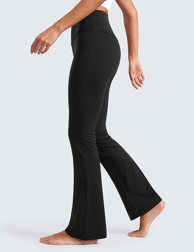 CRZ YOGA Butterluxe Flare Leggings 29"/30.5"/32"/33.5" - High Waist Bootcut Wide Leg Lounge Womens Yoga Pants with Pocket