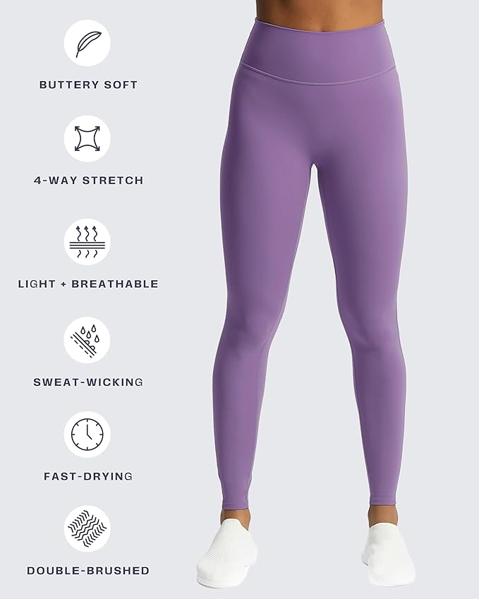 Aoxjox High Waisted Workout Leggings for Women Trinity Yoga Pants 26.5"