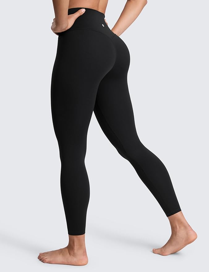 CRZ YOGA SculptAir No Front Seam Yoga Leggings 25" - High Waisted Womens Pants Workout Pilates Athletic V Back Buttery Soft