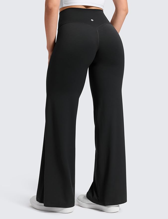 CRZ YOGA Softretch No Front Seam Wide Leg Pants 28''/ 30''/ 32" for Women - High Waist Yoga Lounge Buttery Soft Comfy Casual