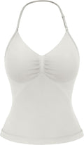YEOREO SoftHue Impact Longline Strappy Top Women's Halter Workout Tank Tops Backless Gym Longline with Adjustable Strap