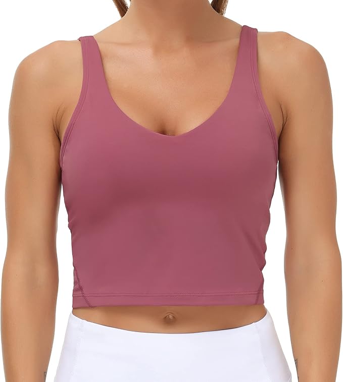 THE GYM PEOPLE Womens' Sports Bra Longline Wirefree Padded with Medium Support