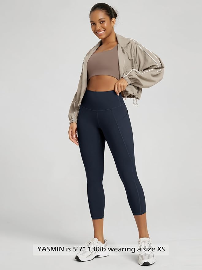 ODODOS Women's High Waisted Yoga Leggings with Pockets, Tummy Control Non See Through Workout Athletic Running Yoga Pants
