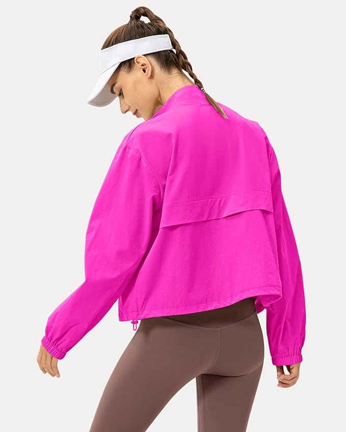 Locachy Women's Lightweight Zip Up Athletic Jacket Stand Collar Windproof Sun Protection Workout Outdoor Jacket