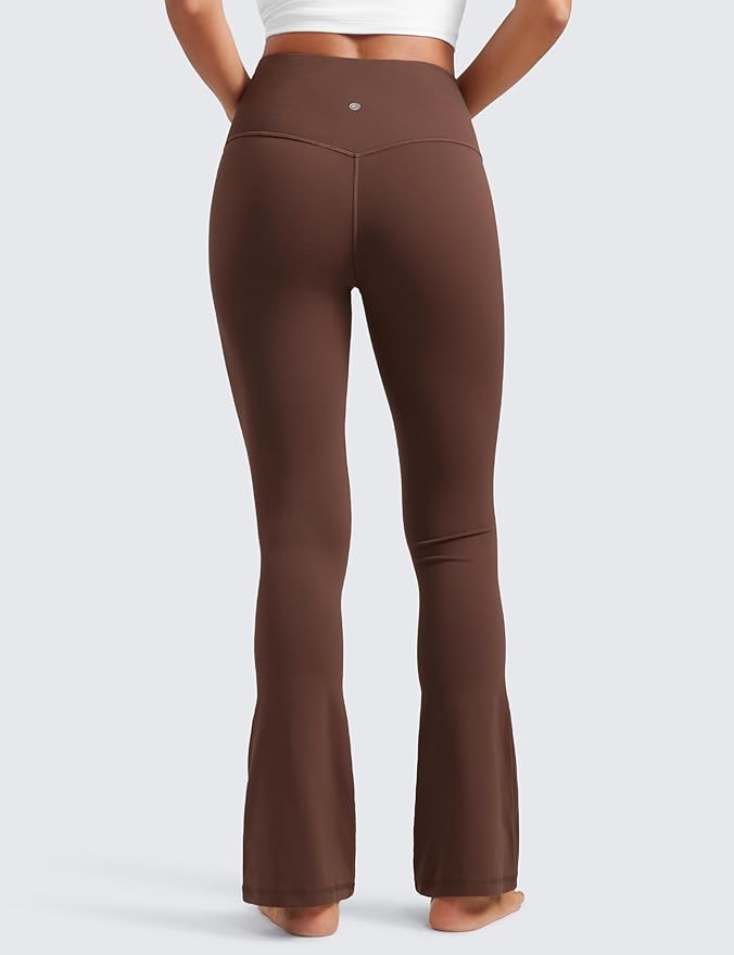 CRZ YOGA Butterluxe Mini Flared Leggings 30"/31.5"/33'' - High Waist Bootcut Casual Lounge Women Yoga Pants with Pocket