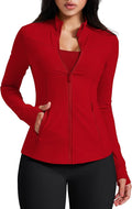 AVGO Womens Running Jackets Lightweight Slim Fit Workout Jacket Zip Up Athletic Track Gym Tops with Pockets & Thumb holes