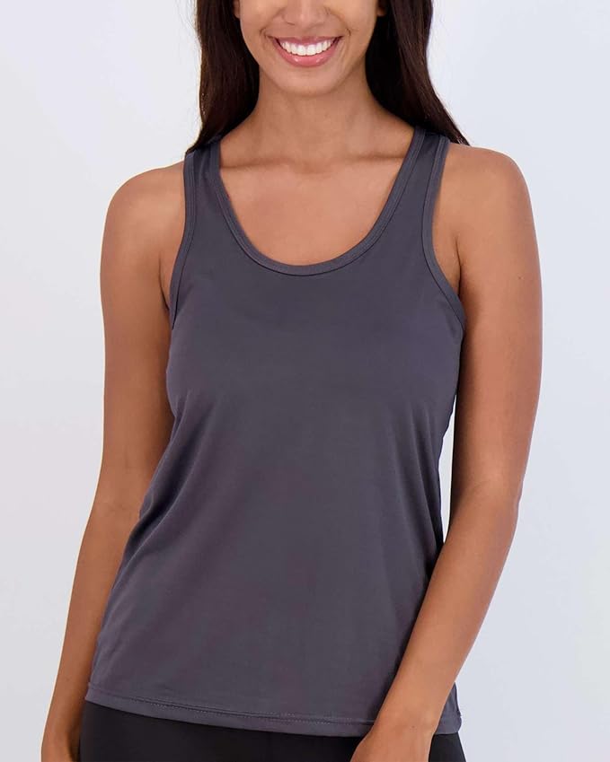 Real Essentials 5 Pack: Women's Racerback Tank Top Dry-Fit Athletic Performance Yoga Activewear (Available in Plus Size)