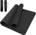 Gruper Yoga Mat Non Slip TPE Extra Wide Yoga Mat with Alignment Mark, 72"L x 32"W x 0.32"/0.24"Th (183cm x 80cm x 8mm/6mm), Anti-Tear Exercise Mat with Carrying Strap and Bag, Workout Mats for Yoga, Pilates