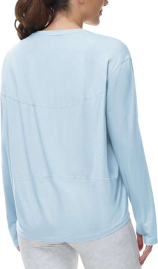 THE GYM PEOPLE Women's Long Sleeve Workout Shirts Back Loose Fit Running Tee Tops with Thumb Hole