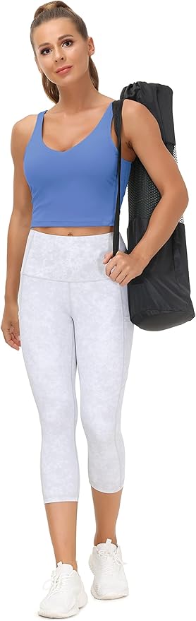 THE GYM PEOPLE Womens' Sports Bra Longline Wirefree Padded with Medium Support