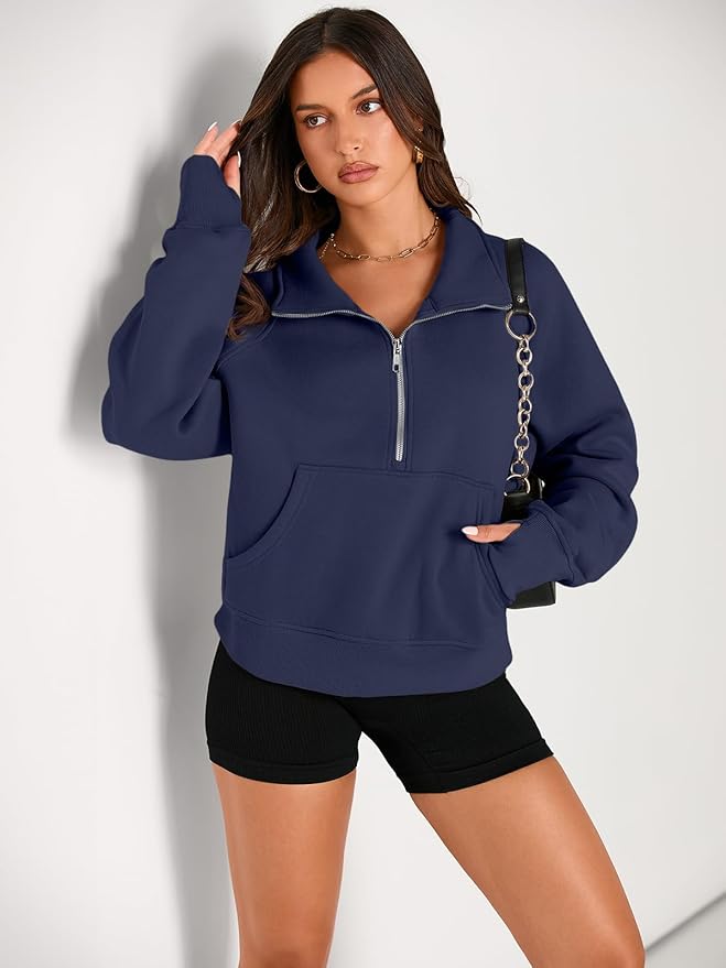 AUTOMET Womens Sweatshirts Half Zip Cropped Pullover Fleece Quarter Zipper Hoodies 2026 Fall Fashion Outfits Clothes