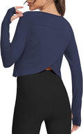 Bestisun Long Sleeve Athletic Workout Shirts Sports Yoga Gym Crop Tops for Women