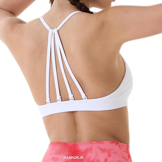 AUROLA Mercury Workout Sports Bras Women Athletic Removable Padded Backless Strapy Minimal Crop Top
