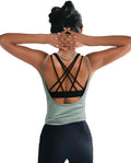 OYANUS Womens Summer Workout Tops Sexy Backless Yoga Shirts Open Back Activewear Running Sports Gym Tank Tops