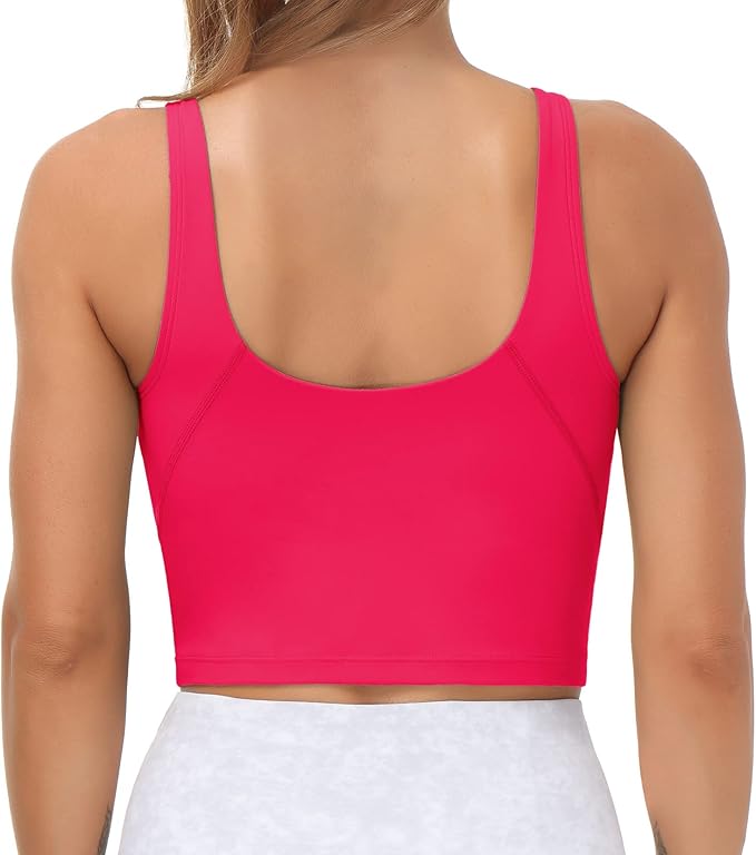 THE GYM PEOPLE Womens' Sports Bra Longline Wirefree Padded with Medium Support
