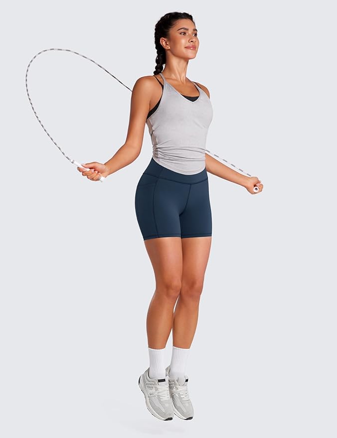 CRZ YOGA Women's Hugged Feeling Compression Leggings - Thick High Waisted Workout Leggings 25"